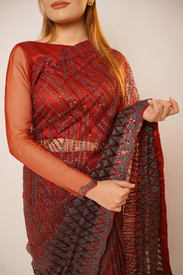 Sangria Rubies Saree - Image 4