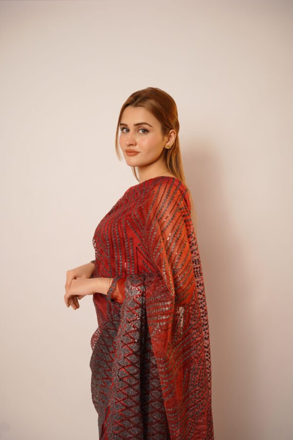 Sangria Rubies Saree - Image 6