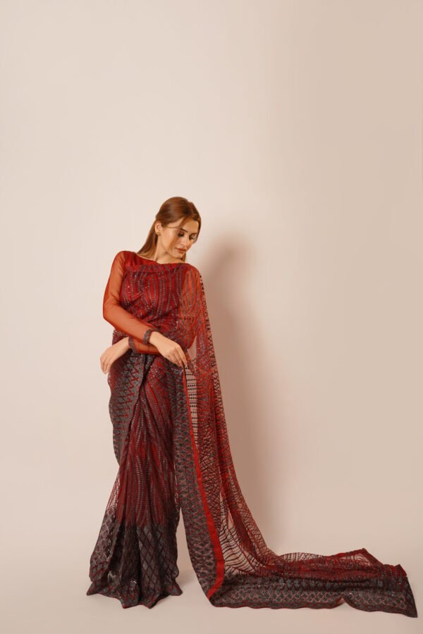 Sangria Rubies Saree - Image 5