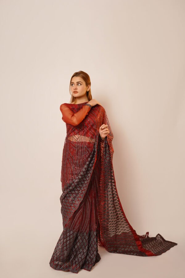 Sangria Rubies Saree - Image 2