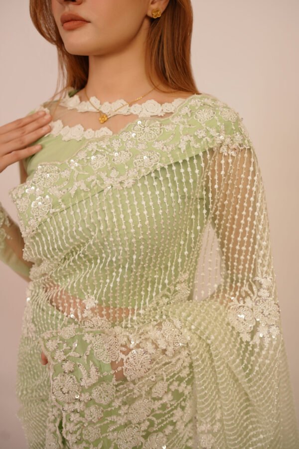 Verdant Veil Saree - Image 4