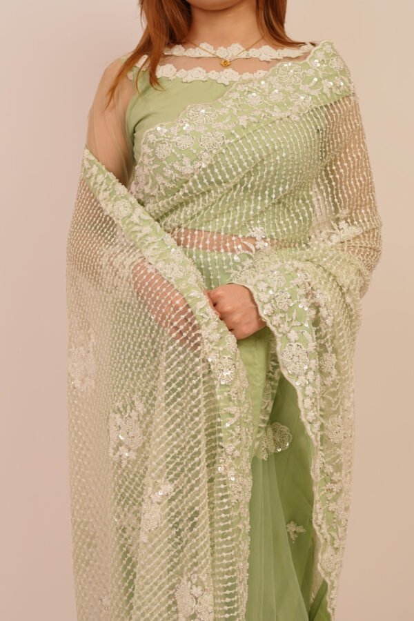 Verdant Veil Saree - Image 6